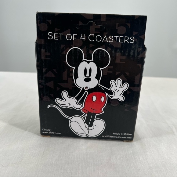 Disney Mickey Mouse Initial "K" Ceramic Drink Coasters set of 4 NWT - Picture 5 of 6